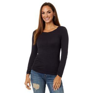 Mod-O-Doc Slub Jersey Long Sleeve Twisted Scoop Neck Tee Grit Gray XL (US 16)